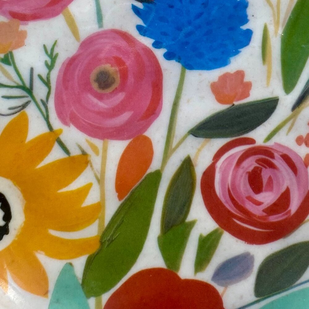 Demdaco Melamine/Bamboo Fiber 'Bold Floral' Spoon Rest, Brand New